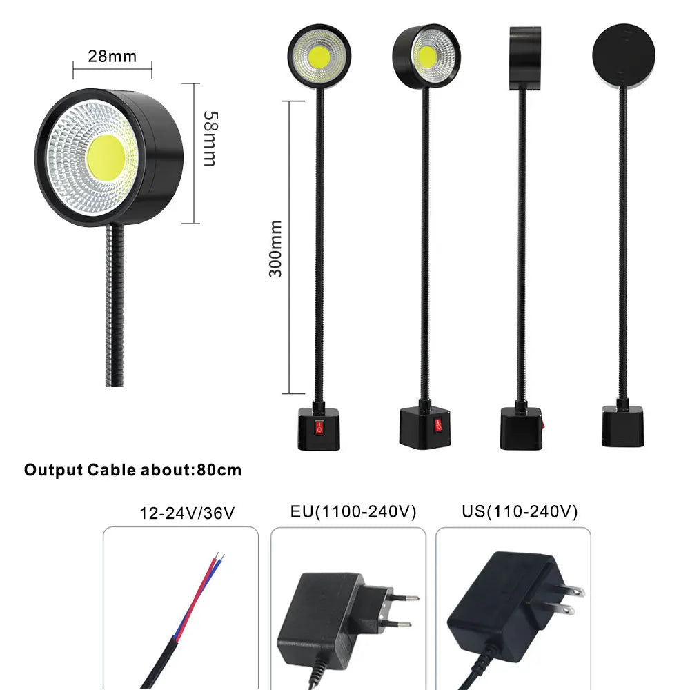 10W Industrial Sewing Machine LED Light Multifunctional Flexible Portable Work Lamp Magnetic For Workshop