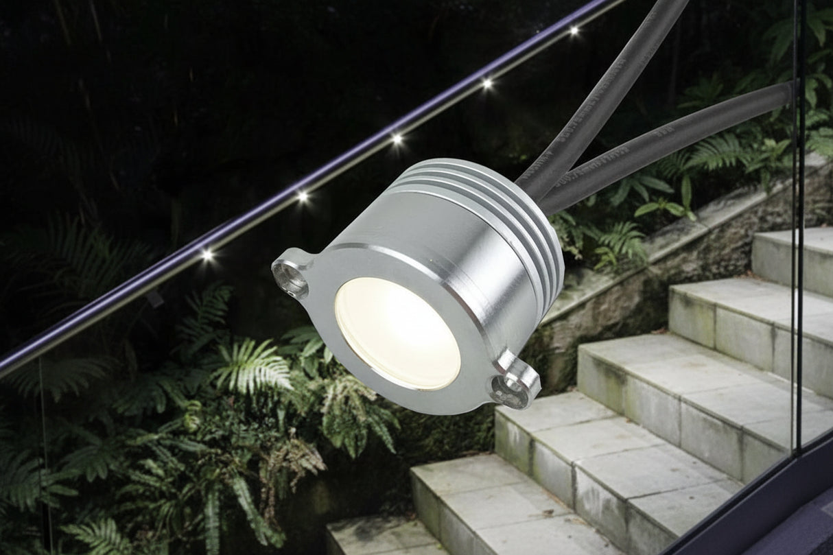 Outdoor 1W LED Handrail Light - IP65 Waterproof Recessed Railing Spotlight