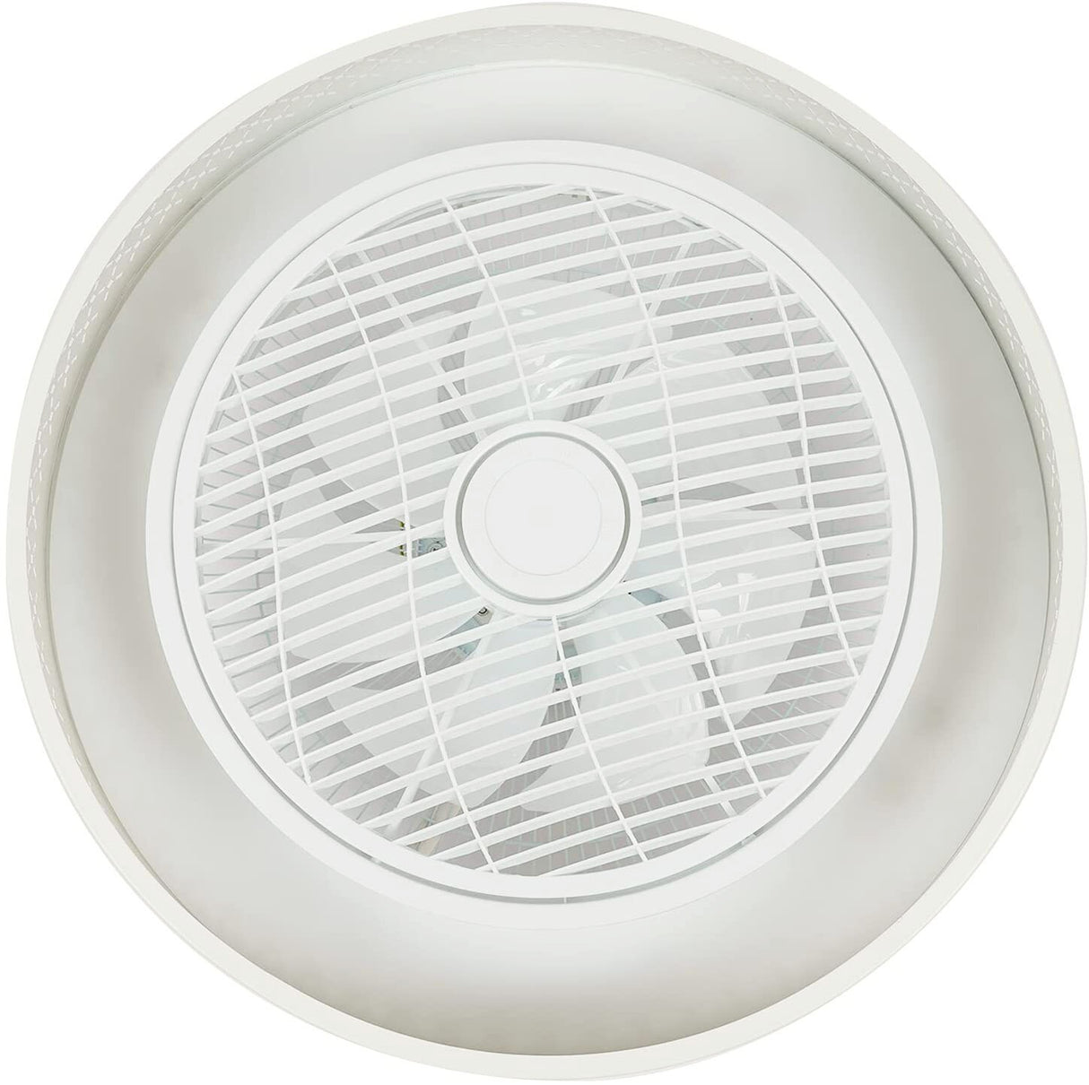 Ceiling Fan with Light Led Grid Lamp with Remote Control for Living Room Dining Room Kitchen