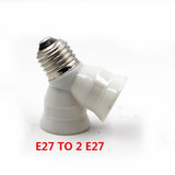 Fireproof Material E27 to 2 E27 lamp Holder  Converter Socket Conversion light Bulb Base type 2E27 Y Shape Splitter Adapter