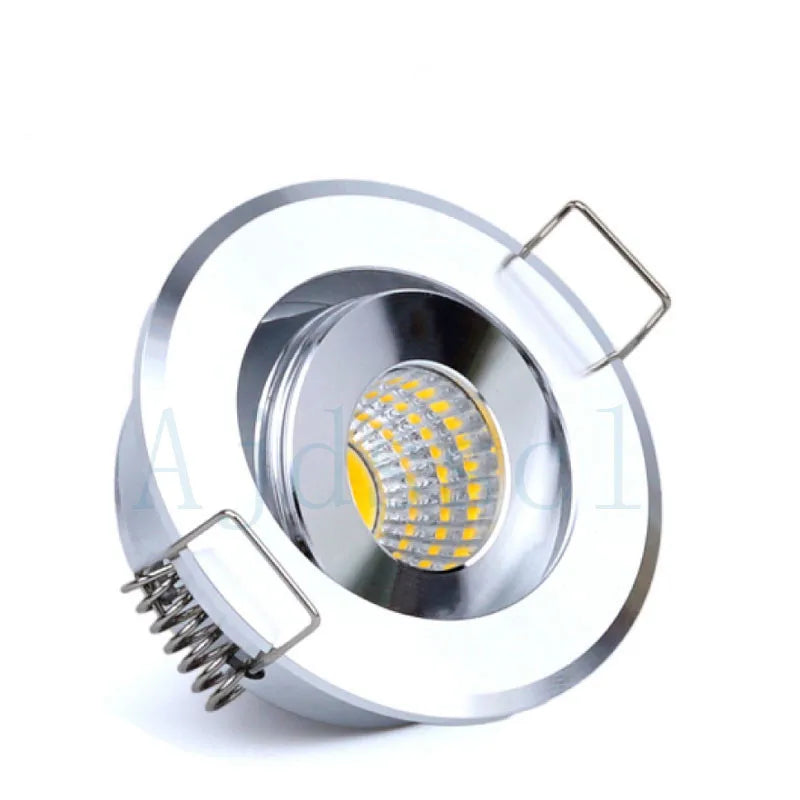 Satin Nickel Mini LED Recessed Spotlight - 5W Dimmable COB Downlight