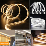 DC 12V/24V LED Strip Waterproof IP67 120LEDs/m Natural White 4000K /Warm White Flexible Tape 2835 LED Light Lamp 0.5m-10m