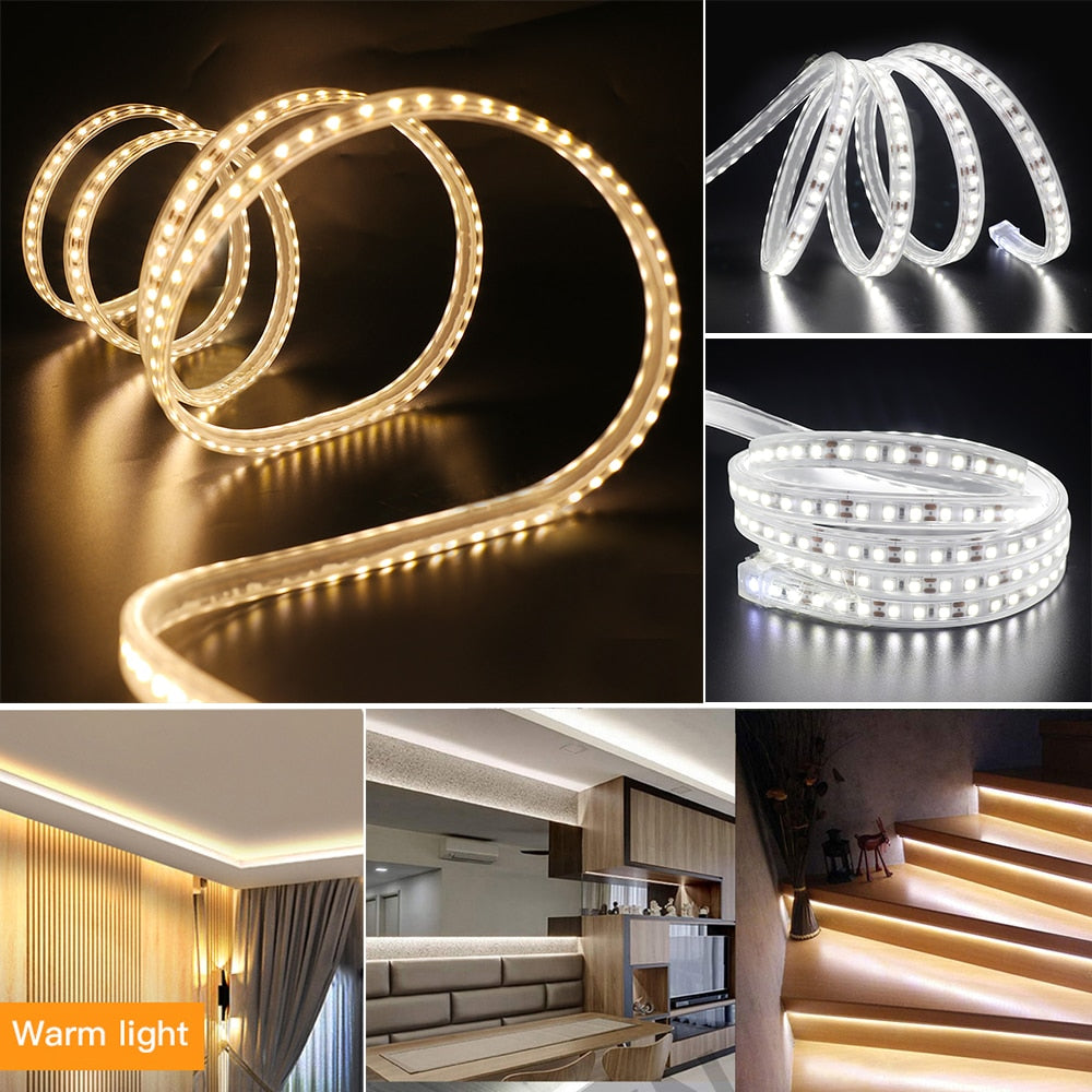 DC 12V/24V LED Strip Waterproof IP67 120LEDs/m Natural White 4000K /Warm White Flexible Tape 2835 LED Light Lamp 0.5m-10m