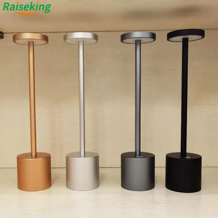 Golden Mini Aluminium Alloy Touch Dimmable Cordless Table Lamp With 5200ma Rechargeable Battery For Restaurant Hotel Ktv Bar
