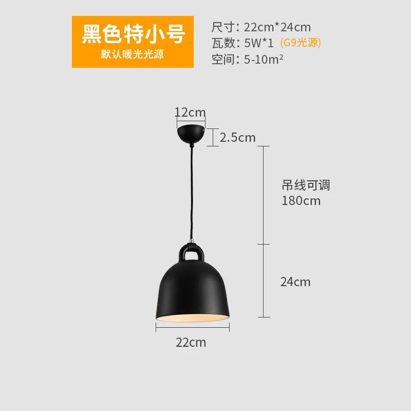 Denmark Bell Shape Pendant Light Modern dining room Hanging lamp Resin Fixtures Living Room Loft Industrial Home Decor&#39;s Luminaire