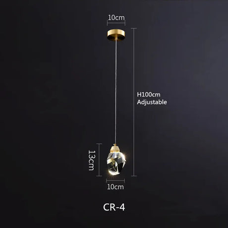 Modern Pendant Light Nordic Luxury K9 Crystal Chandelier Ceiling Lamps Hanging Fixture Indoor Living Dining Room Bedroom Decors