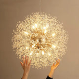 Modern Dandelion LED Pendant Light - Crystal Firework Chandelier for Living Room