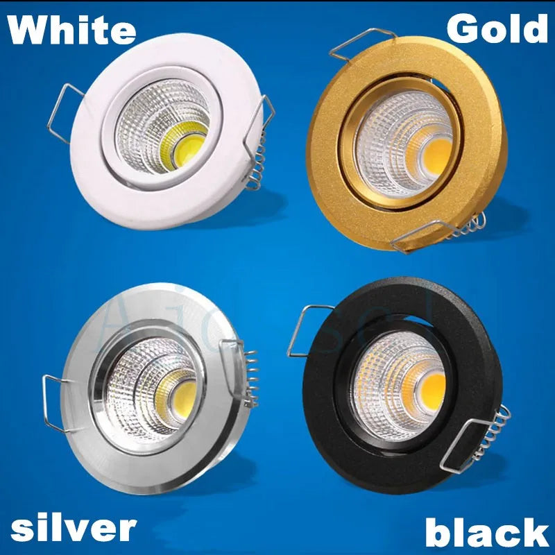 Satin Nickel Mini LED Recessed Spotlight - 5W Dimmable COB Downlight