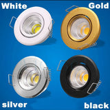 Satin Nickel Mini LED Recessed Spotlight - 5W Dimmable COB Downlight