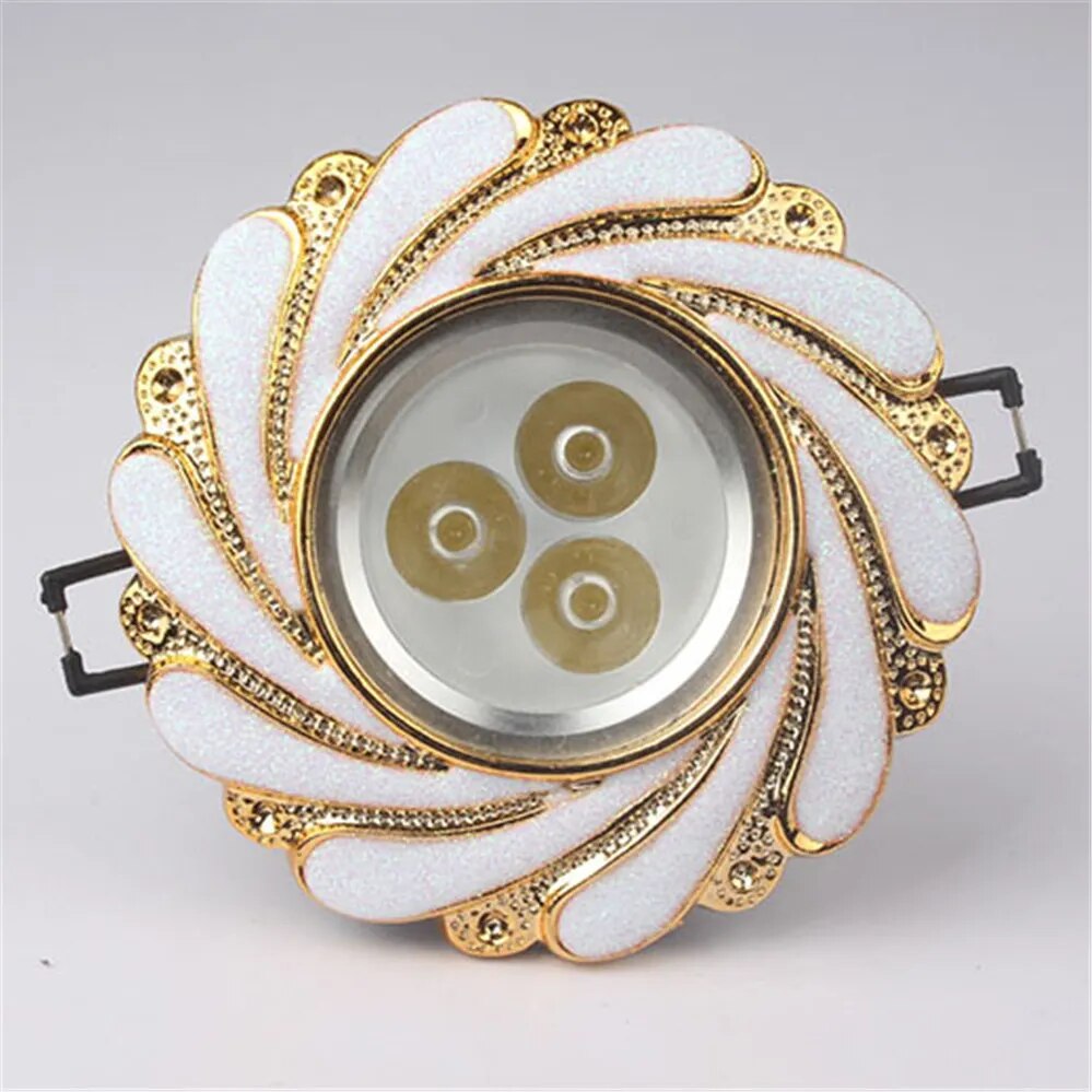 Nordic Modern Spiral Pattern Gold Edge Ceiling Lamp 3W 5W 220V Led Recessed Lights Luxury Home Decoration Kitchen Bedroom Luster