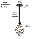 Retro Industrial Pendant Light Nordic Black Metal Cage Lighting Fixtures Iron Loft Cage Kitchen Vintage Adjustable Hanging Lamps