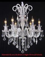 Modern Crystal Hanging Chandelier Lighting For Living Room Hotel Hall K9 Luxury grade crystal white Arm Transparent Body Villa