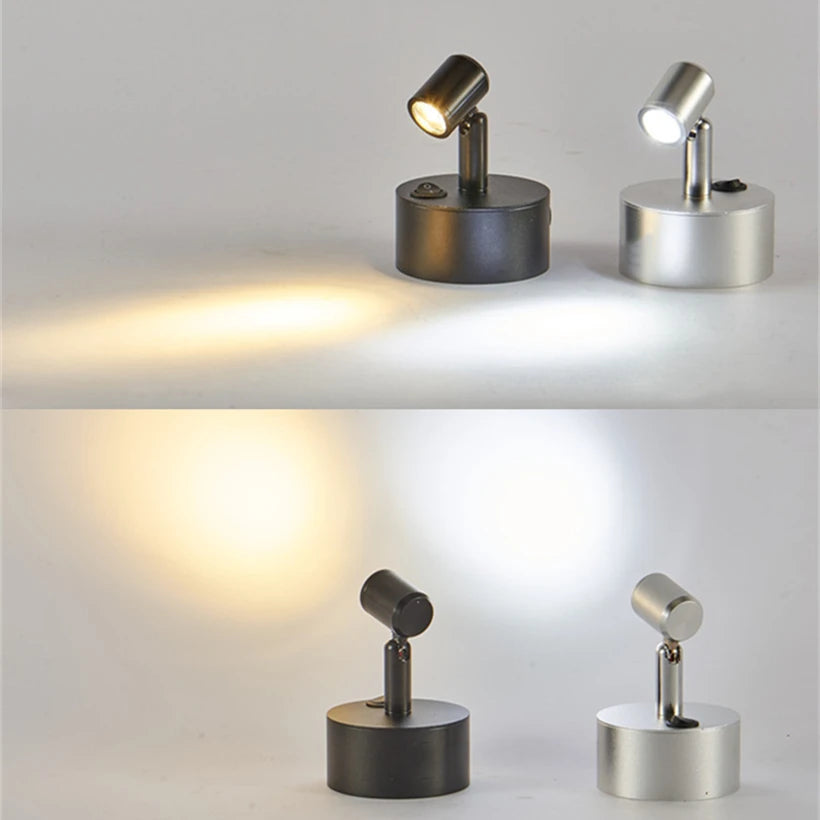 Mini 3W AAA Battery Led Spot Lamp Wireless Jewelry Store Counter Exhibition Display Wedding Light Movable And Cabinet Spotlight