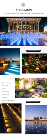 etrnLED Outdoor Garden Lights Waterproof Ground Spot 12V 24V Recessed Exterior Floor Terrace Deck Driveway Lawn Lamp RGB IP68
