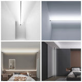 Skyline Minimalist Linear Strip LED Wall Lamp - Modern Architectural Background Decor Light Fixture for Living Room, Bedroom & Gallery