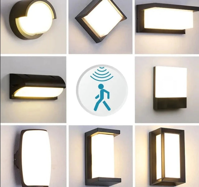 Led Outdoor Wall Light Waterproof IP65 Motion Sensor Led Outdoor Lighting Porch Lights Balcony Garden Lights Outdoor Wall Lamp