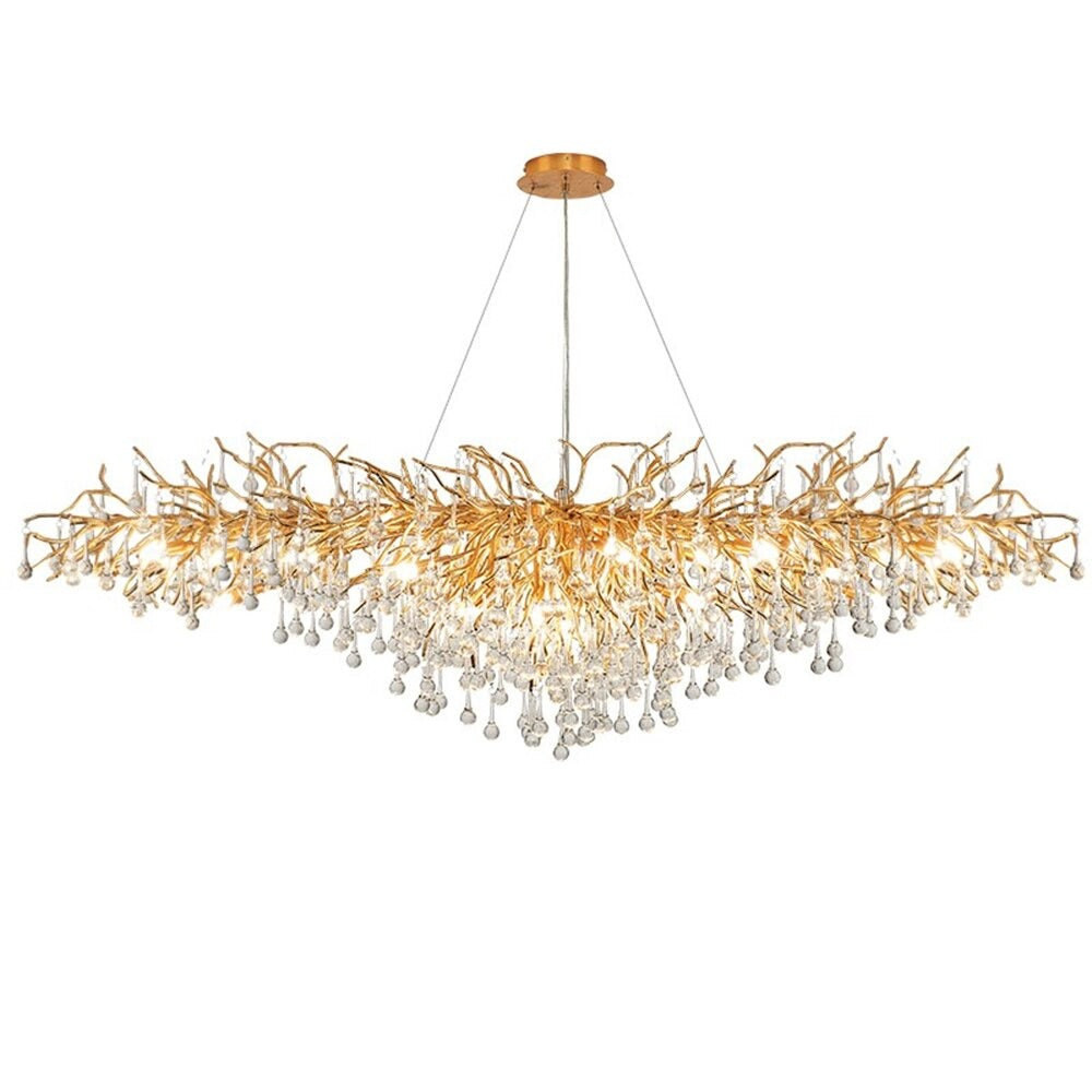 Postmodern Art Gold Crystal Led Chandeliers Luxury Dining Room Lamps Villa Living Room Bedroom Hotel Indoor Lighting Suspension