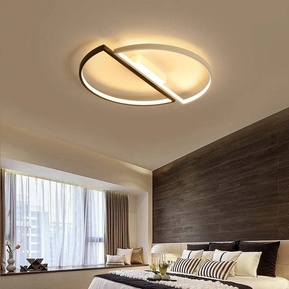 Modern LED Ceiling Lights 42W 52W Semicircle Ceiling Lamp AC85-265V Nordic Chandelier Led Lights for Home Living Room Decoration