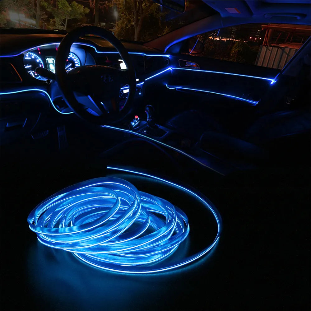 the ambiance of your car's interior with a versatile LED strip light that radiates neon vibes