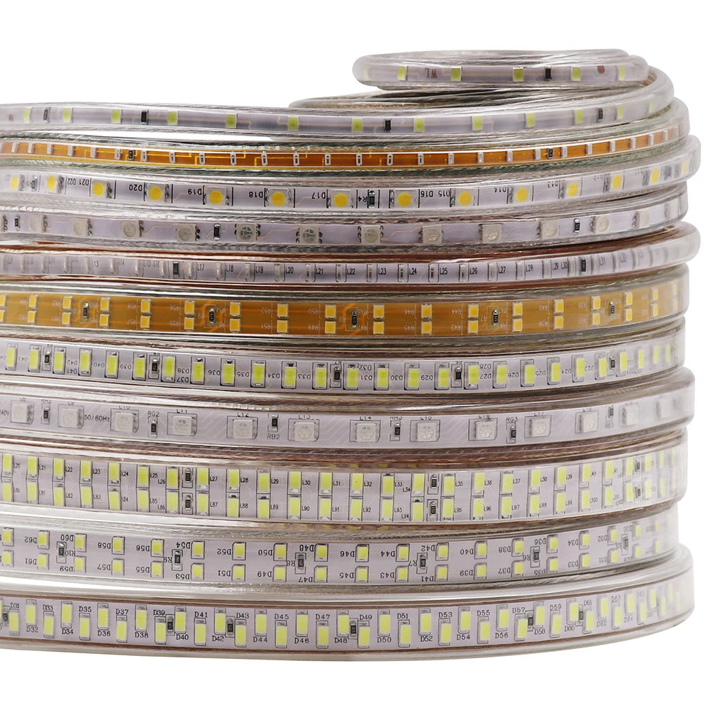 240Leds/m LED Strip SMD 5730 2835 5050 5630  220V 240V Waterproof LED Tape Rope Light RGB Warm White Home Decoration Lighting