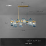 2026 Postmodern Copper Glass Chandelier - Blue Beauty Luxury Dining Room Light
