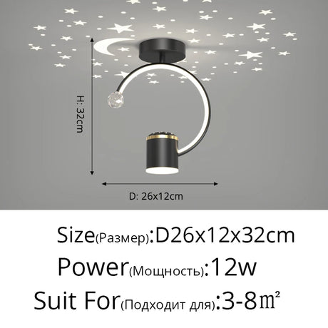 Mini Aisle LED Chandelier For Porch Corridor Hallway Lamps Star Decoration Kitchen Gallery Bedroom Villa Office Indoor Lights