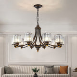 Modern Crystal Chandeliers Luxury 8-Light Chandelier Lighting Flush Mount Ceiling Lights Kitchen Island Hanging Pendant Light