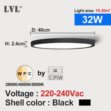 Modern LED Ceiling Light - Wood Grain & Gold 3-Color Home Lighting