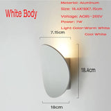 7W Modern Interior LED Wall Lamp - Brushed Gold, Black & White Aluminum Sconce Light for Living Room & Bedroom Bedside