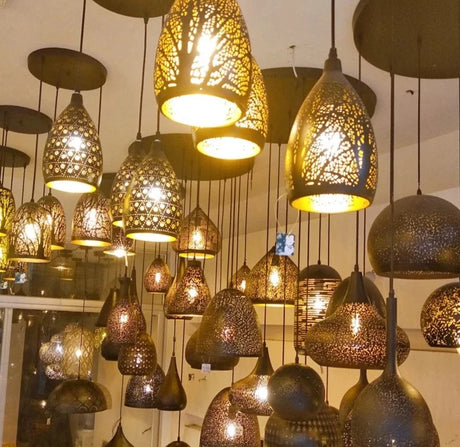 Vintage Pendant Lamp Black Iron Etching Lampshade Bar/Teahouse/Restaurant Indoor Lighting American Creative E27 Pendant Lights