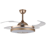 LED Retractable Ceiling Fan Light 3 Color Changes Chandelier Lamp with Remote Control for Living Room Bedroom