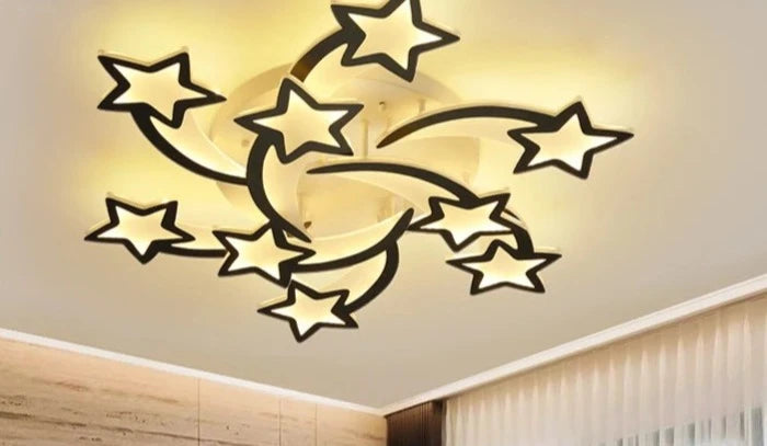 Modern LED Chandelier White/Black Dimmable Indoor Lighting For Bedroom Hall Living Children&#39;s Room Acrylic Fixture Lamps