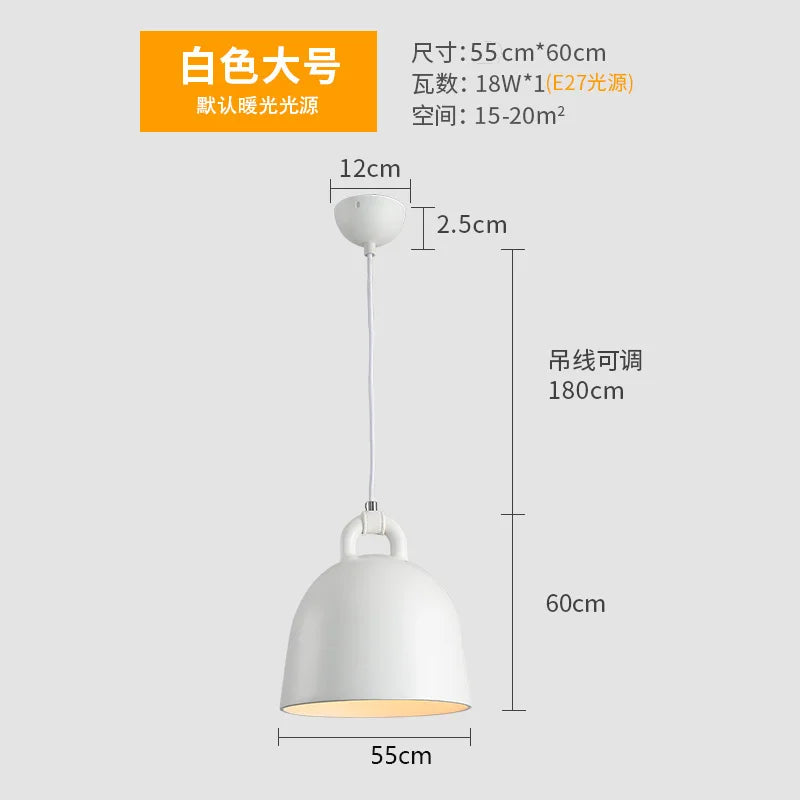 Denmark Bell Shape Pendant Light Modern dining room Hanging lamp Resin Fixtures Living Room Loft Industrial Home Decor&#39;s Luminaire