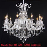 Modern Crystal Hanging Chandelier Lighting For Living Room Hotel Hall K9 Luxury grade crystal white Arm Transparent Body Villa
