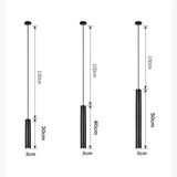 Nordic Long Tube Pendant Lights Hanging Kitchen Light White Black Golden Length Adjustable Home Dining Room Lighting Lights