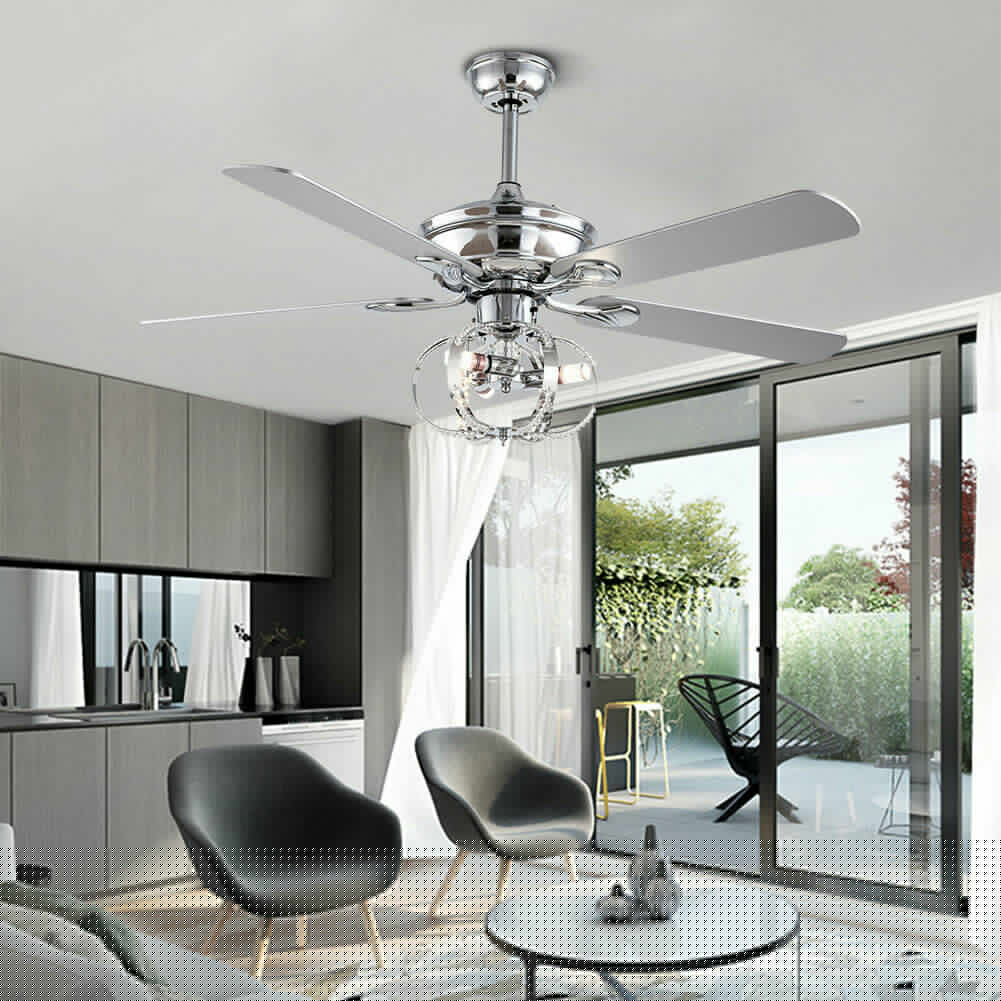 Reversible Blades Chandelier Ceiling Fan Lights 3 Speed Sets Pendant Lamp Remote Control for Living Room