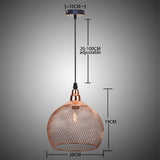 Electroplating modern  metal cage pendant lamp,vintage  rose gold birdcage creative hanging lamp for restaurant living room