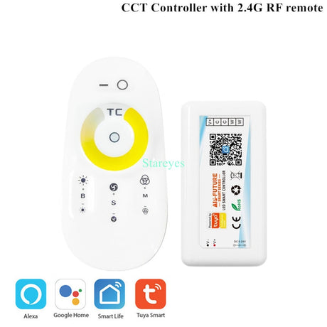 Wi-Fi Smart Controller Tuya Alexa Google Home Voice DC5-24V Single color Dimmer CCT RGB RGBW RGBCCT 5 in 1 LED Strip APP 2.4G RF
