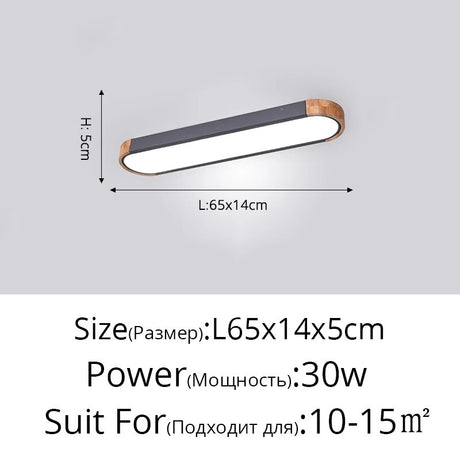 Modern Ceiling Lights Simplicity Creative Cottage Strip White Gray Green Wood Decoration Kitchen Aisle Corridor Indoor Lighting