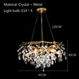 Nordic Gold Crystal Chandelier Lighting Modern Large Luster LED Ceiling Chandelier Loft Art Hanging Lamp for Living Room Lusters