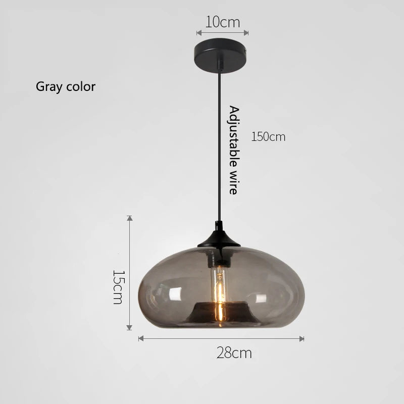 Simple Modern Colorful Hanging Lamp Loft E27 Pendant Lamp Nordic Kitchen Restaurant Living Room Bedside Glass Lightings