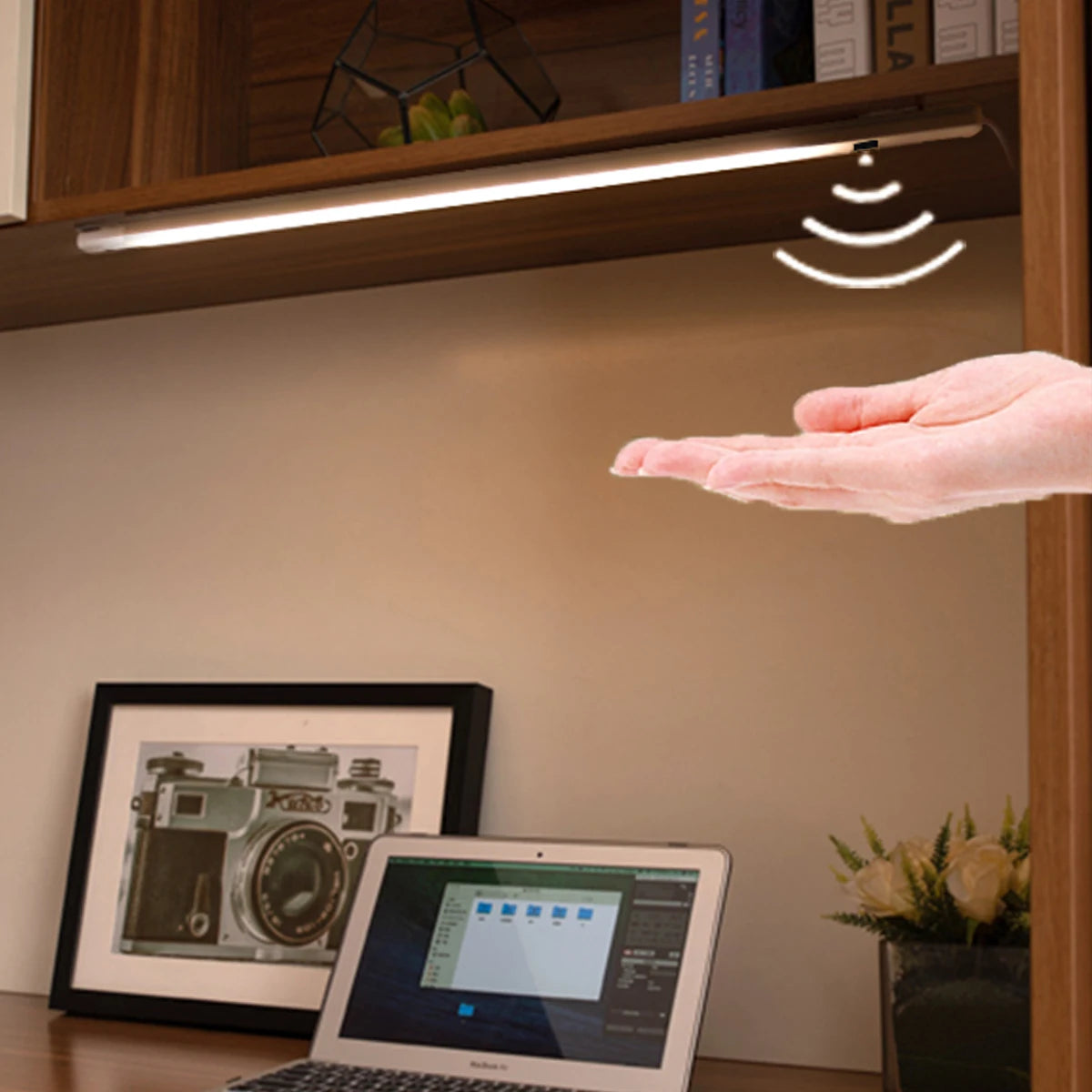 USB LED Light Hand Sweep Motion Sensor Table Lamp Book Reading Lights ...