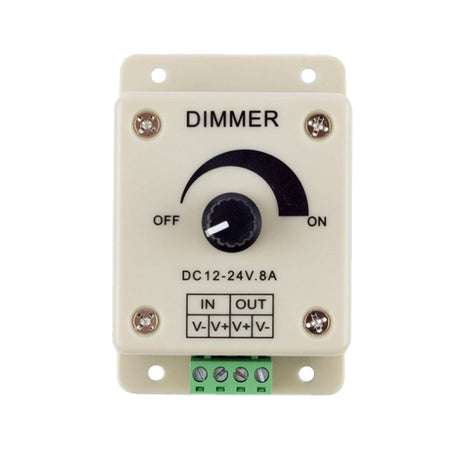 12V 24V Voltage LED Dimmer Switch 8A Plast / 30A Aluminum Regulator Adjustable Controller for Single Color LED Strip Light Lamp