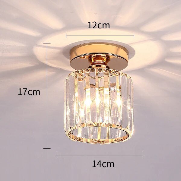 Simple Aisle Corridor Ceiling Light Modern Luxury Crystal Lamp for Entrance Hall Balcony Indoor Hang Lamp Lighting