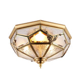 Fashion Europe vintage copper glass ceiling light America home deco 3 pcs e27 bulb ceiling lamp
