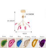 Nordic Romantic Firefly LED Chandelier Light Stylish Tree Branch/Round Metal Dining Room Restaurant Ceiling Spotlight Chandelier