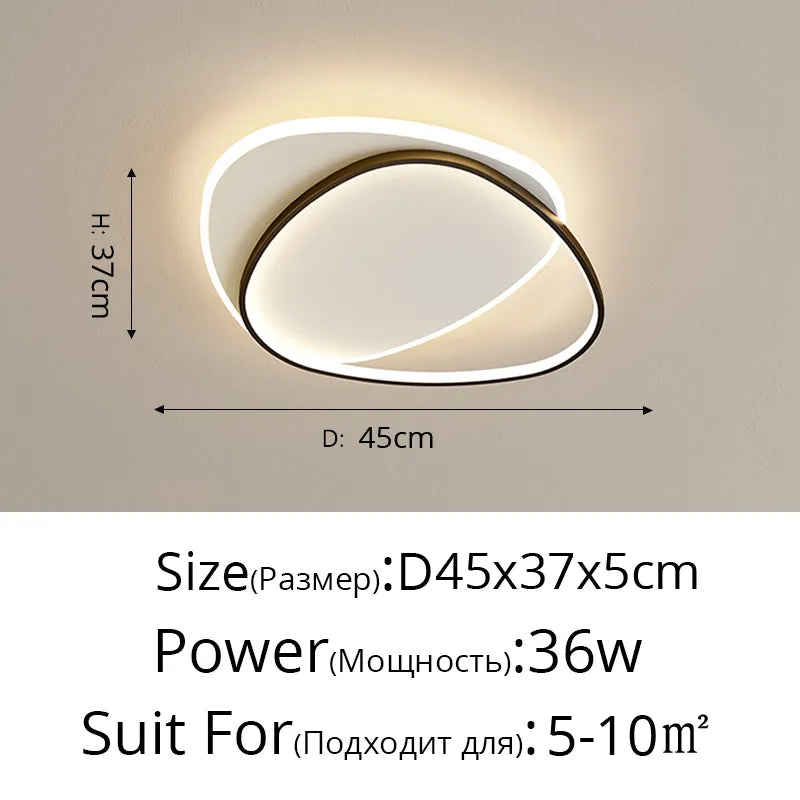 Modern LED Ceiling Lights For Bedroom Study Living Room Indoor Round Lighting Lamps Decoration Luminaria Lustres Lamparas Avize