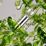 Luxury Green Crystal Chandelier - Vintage E14 Candle Pendant Light
