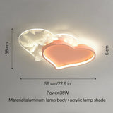 Light For Home Led Light For Bedroom Women Princess Heart Shape Ceiling Lights Lamp Dimmable For Wedding Girls Room Bedroom