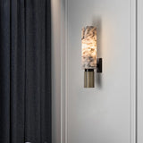 FSS Modern Chinese Marble Wall Lamp Copper Light Luxury Natural Marble Wall Lamp Villa Aisle Corridor Bedroom Study Wall Lamp